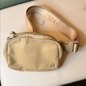 Lole Beige Nylon Belt Bag / Crossbody Bag